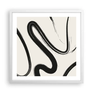 Poster in einem weißen Rahmen - Schwarz-Weiß-Laune - 50x50 cm