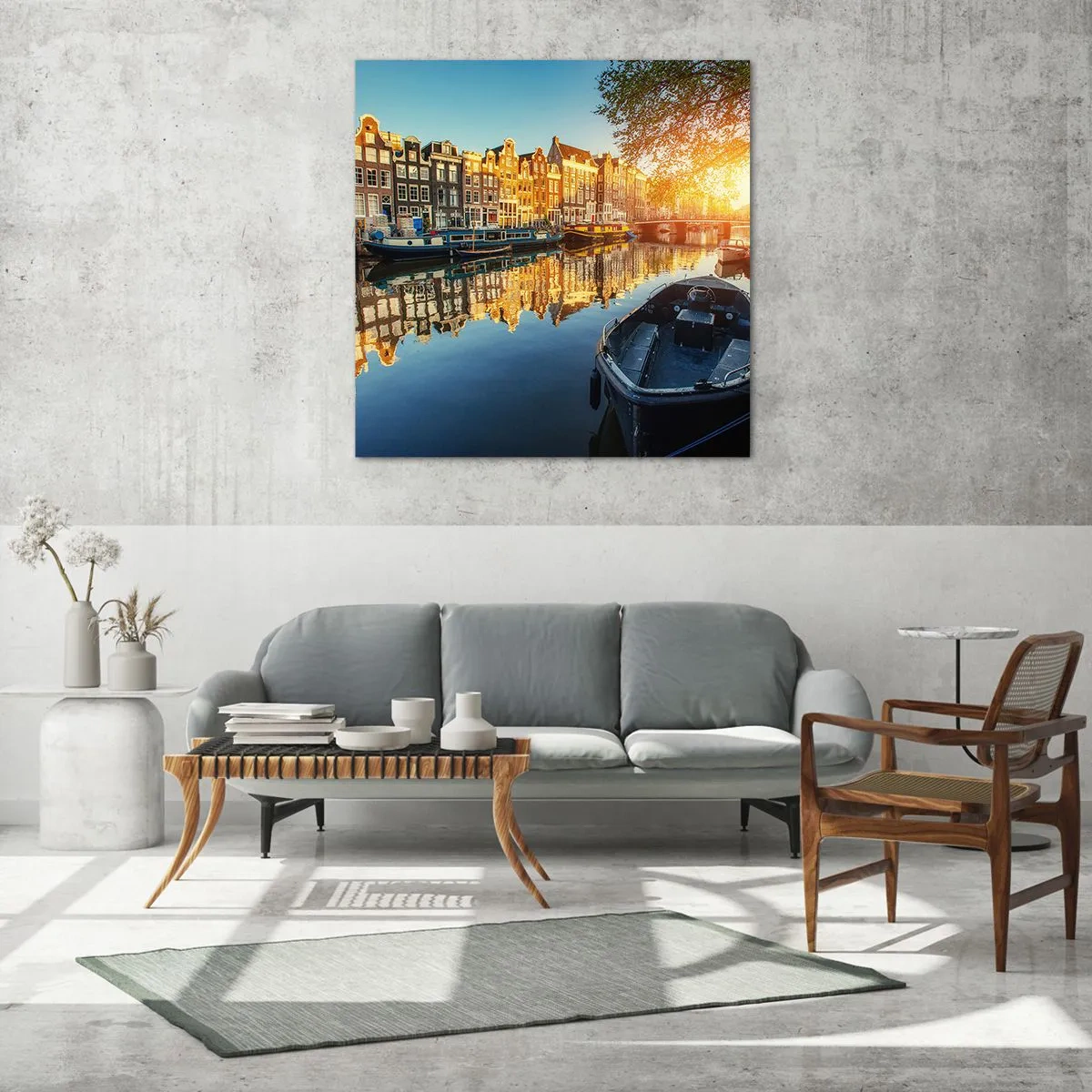 Glasbild - Bild auf glas - Morgen in Amsterdam - 30x30 cm