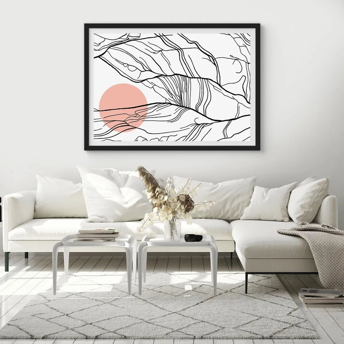 Poster in einem schwarzem Rahmen - In einem Netz aus Zweigen - 40x30 cm