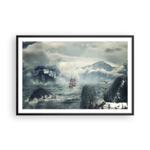 Poster in einem schwarzem Rahmen - In magischen Gewässern - 91x61 cm