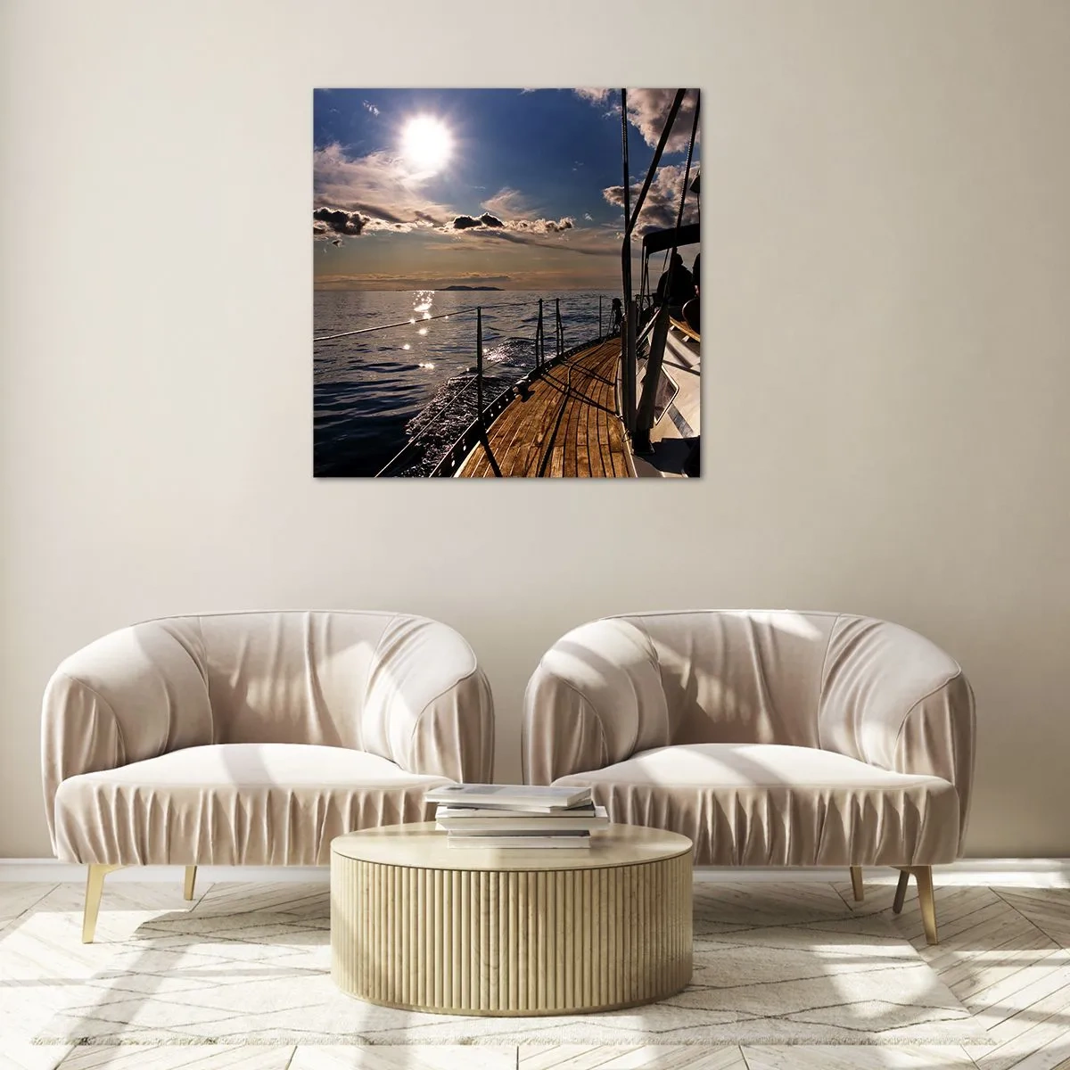 Glasbild - Bild auf glas - Der Sonne entgegen segeln - 30x30 cm