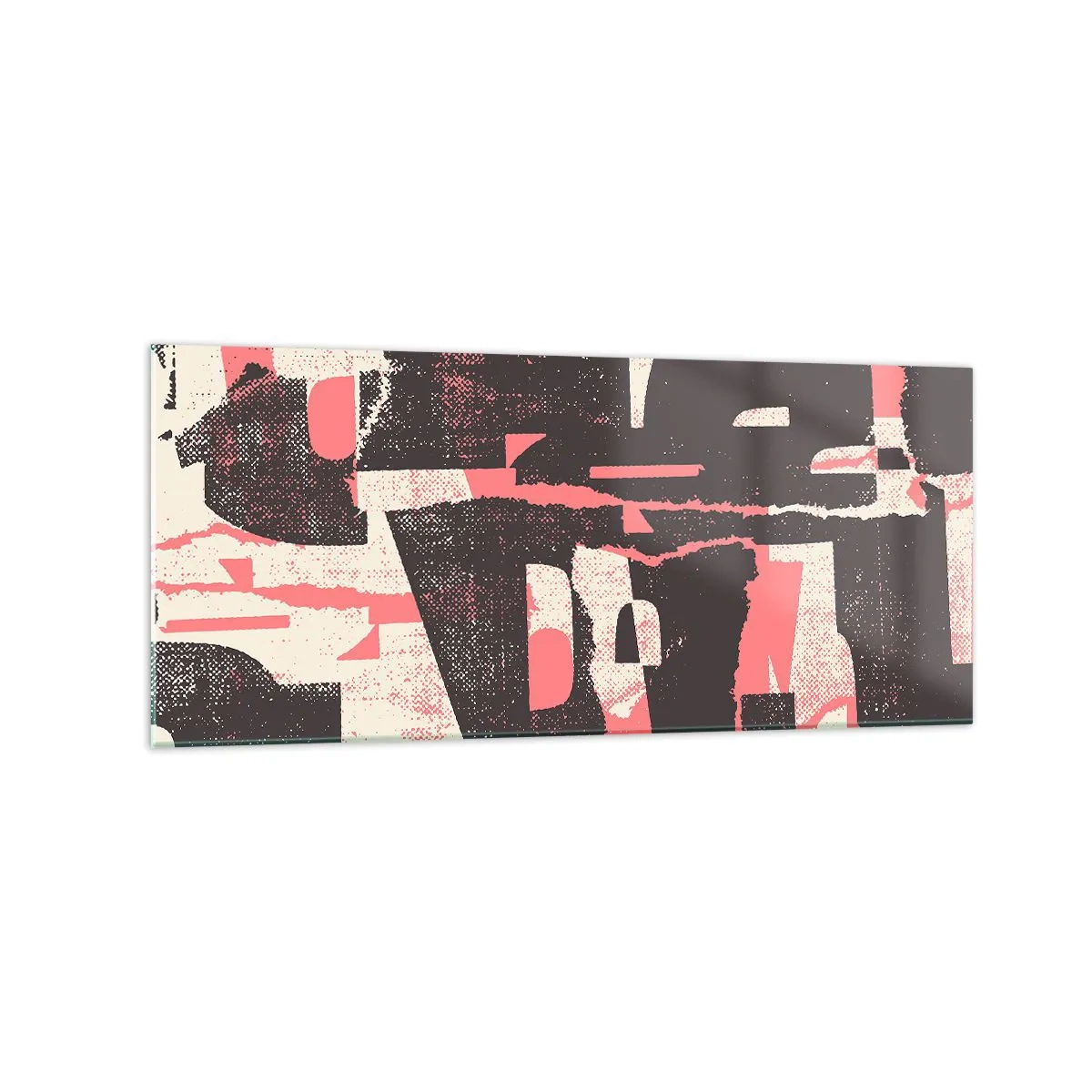 Glasbild - Bild auf glas - Eine abstrakte Komposition in Rosa- und Brauntönen. - 120x50cm - All dieser Lärm - Moderne Wanddekoration für Wohnzimmer und Schlafzimmer ARTTOR