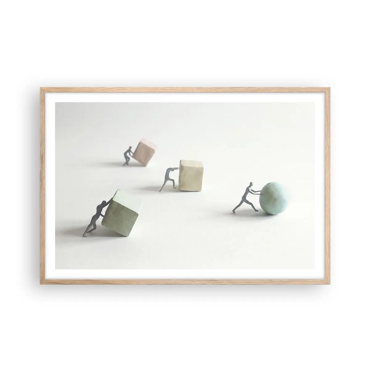 Poster in einem Rahmen aus heller Eiche - Pures Leben - 91x61 cm