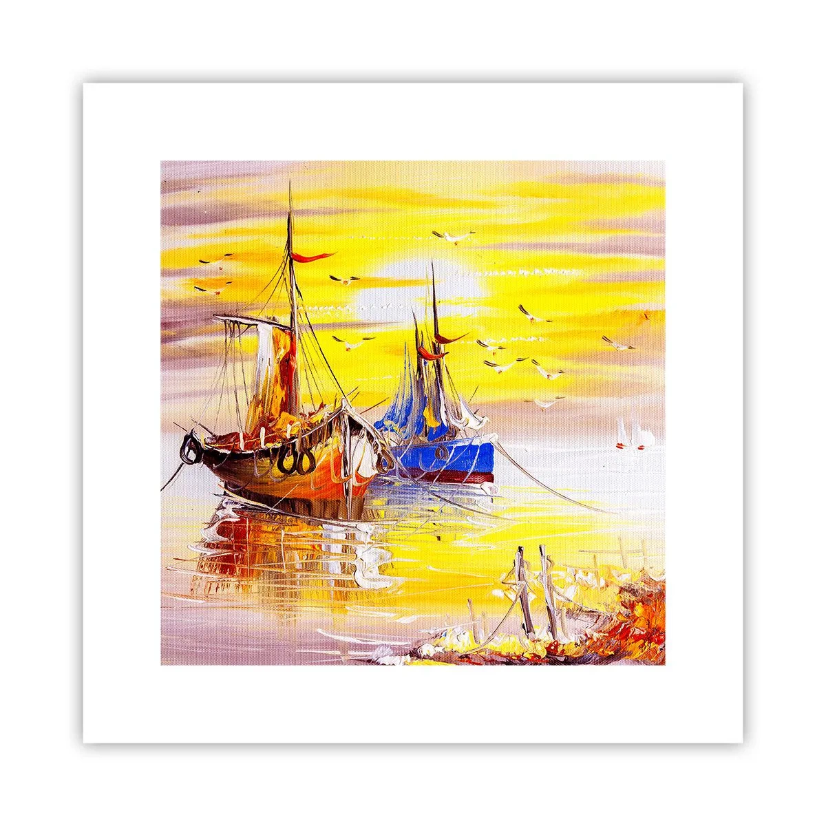 Poster - Eine wohlverdiente Pause im Hafen - 30x30 cm