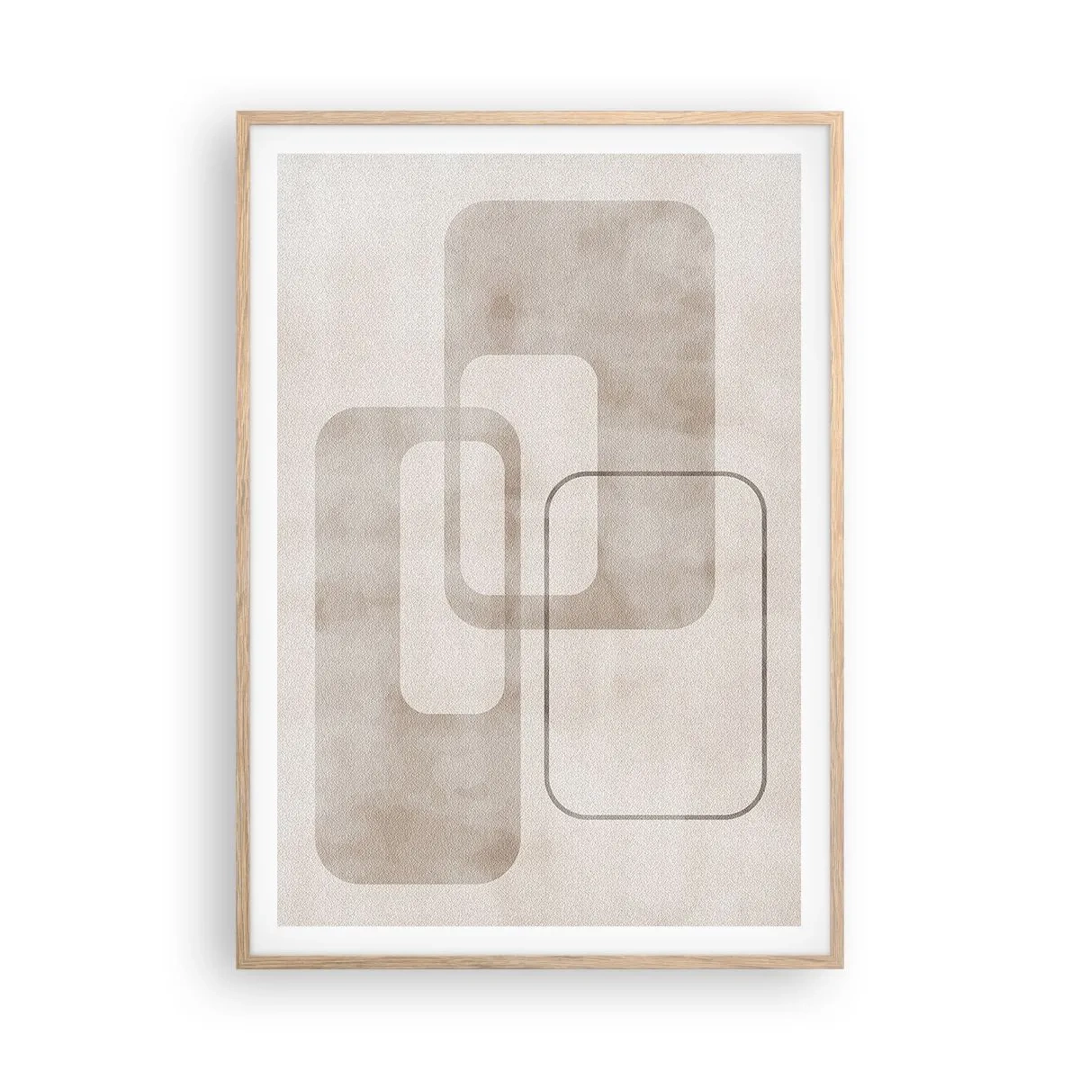 Poster in einem Rahmen aus heller Eiche - Geometrische Fuge - 70x100 cm