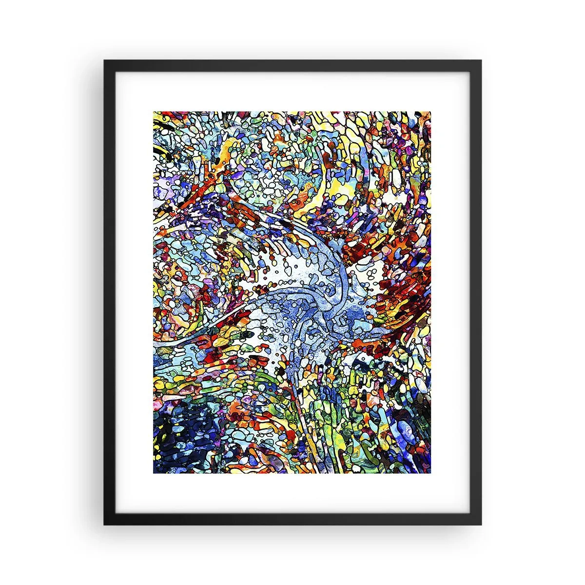 Poster in einem schwarzem Rahmen - Glasmalerei Wassertropfen - 40x50 cm