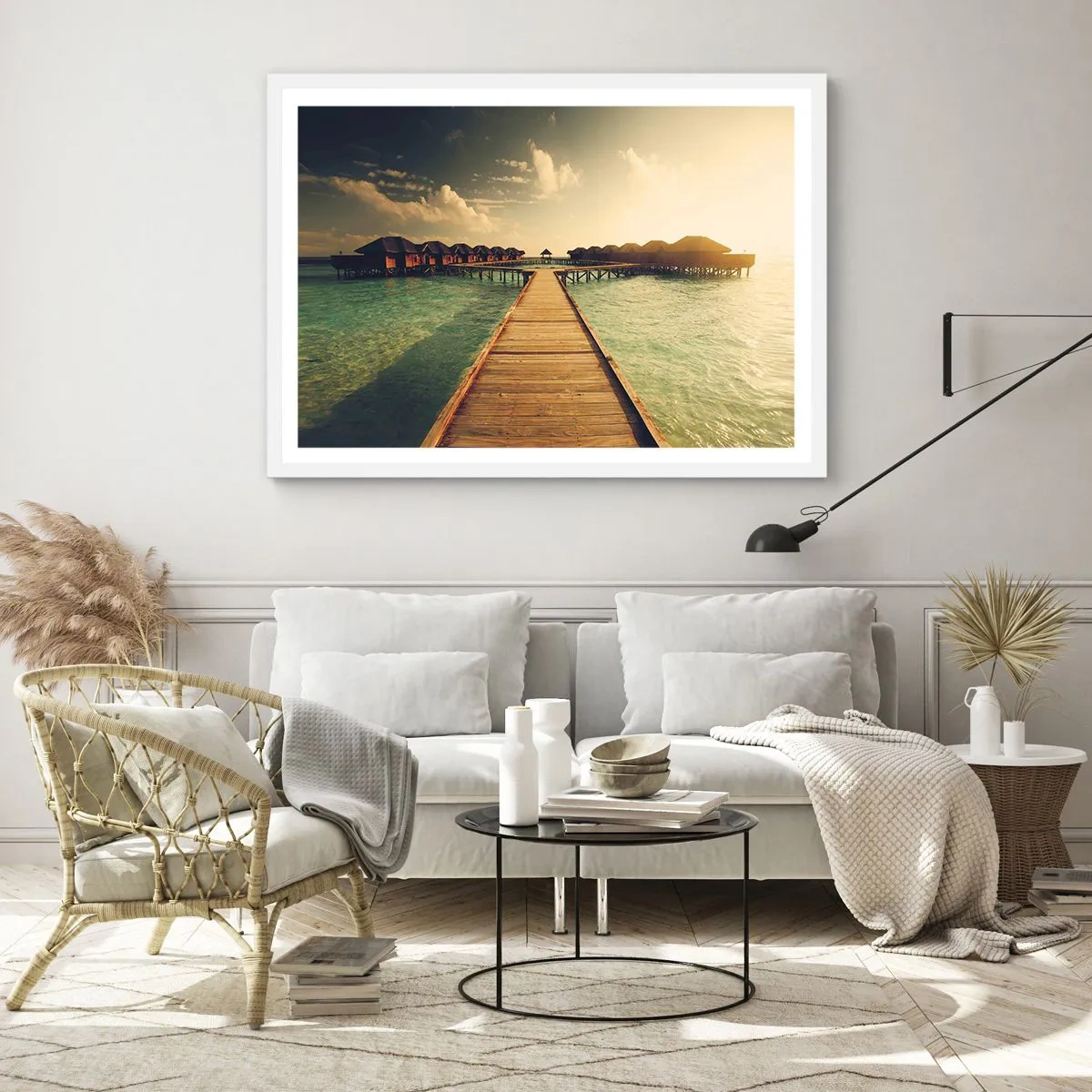 Poster in einem weißen Rahmen - Eine herzliche Einladung - 70x50 cm