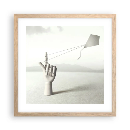 Poster in einem Rahmen aus heller Eiche - Kraftprobe - 40x40 cm