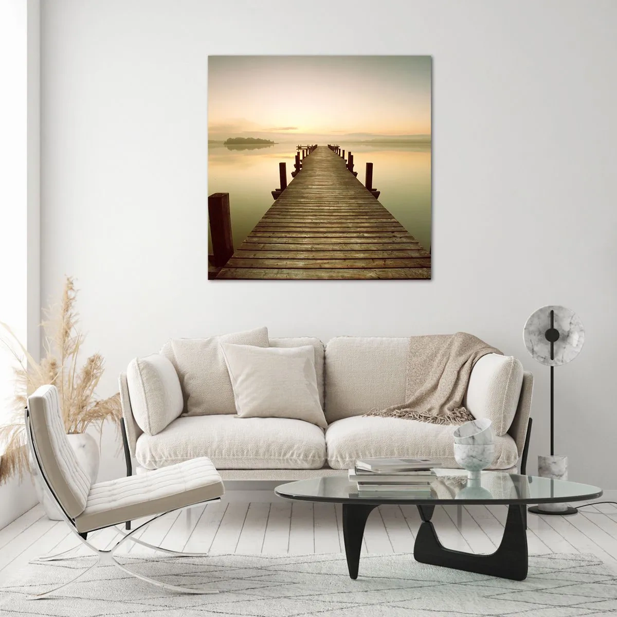 Glasbild - Bild auf glas - Tagesanbruch, Morgendämmerung, Licht - 30x30 cm