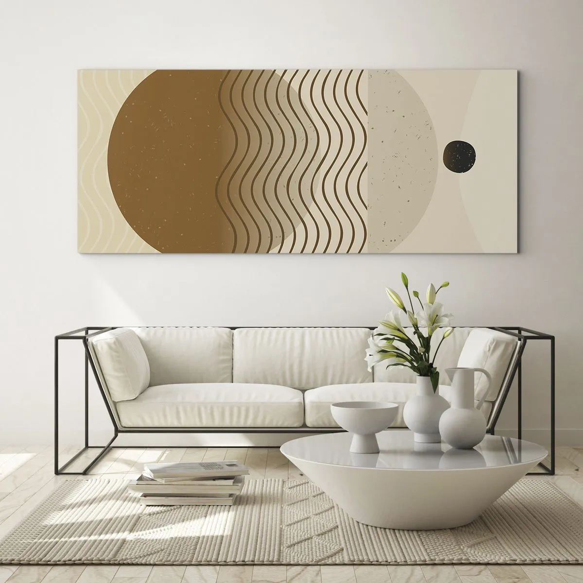 Glasbild - Bild auf glas - Zur Entstehung geometrischer Figuren - 100x40 cm