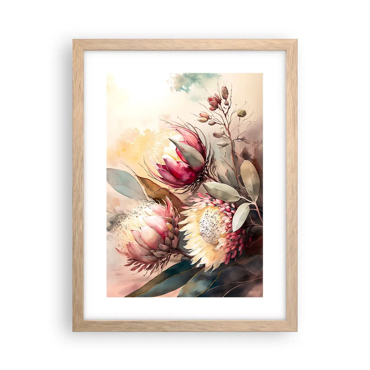 Poster in einem Rahmen aus heller Eiche - Im Profil und en face - 30x40 cm