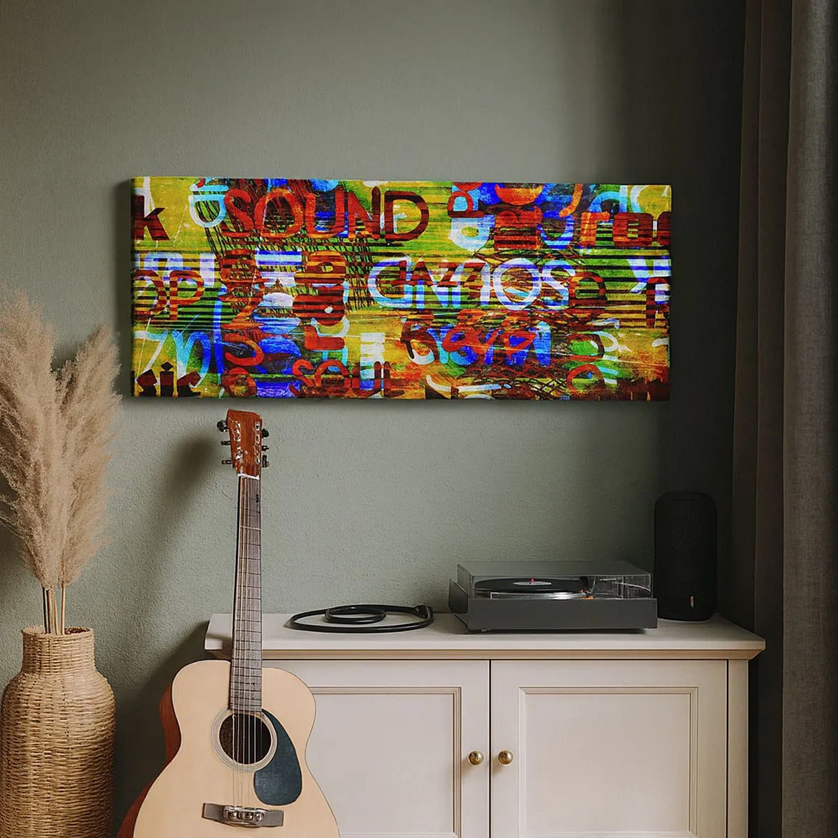 Bild auf Leinwand - Leinwandbild - Alle Farben des Klangs - 100x40 cm