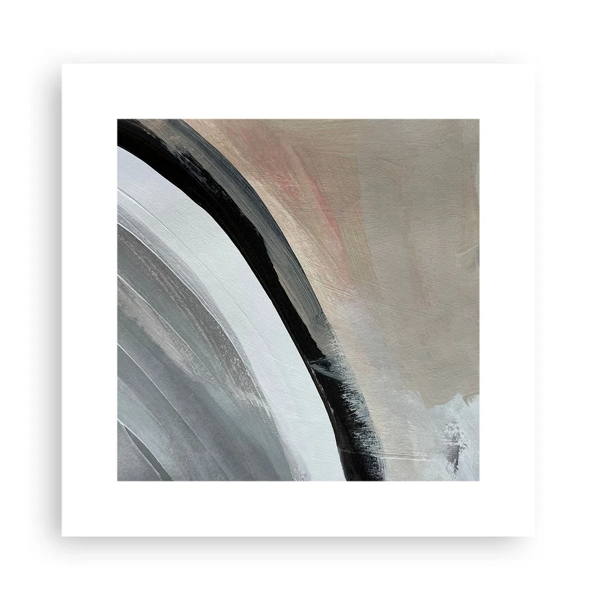 Poster - Komposition: Bogen aus Schwarz und Grau - 30x30 cm