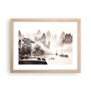 Poster in einem Rahmen aus heller Eiche - Der exotische Alltag des Ostens - 40x30 cm