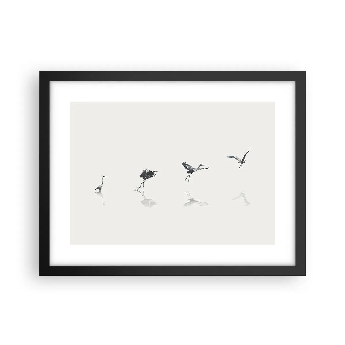 Poster in einem schwarzem Rahmen - Vier einfache Schritte - 40x30 cm