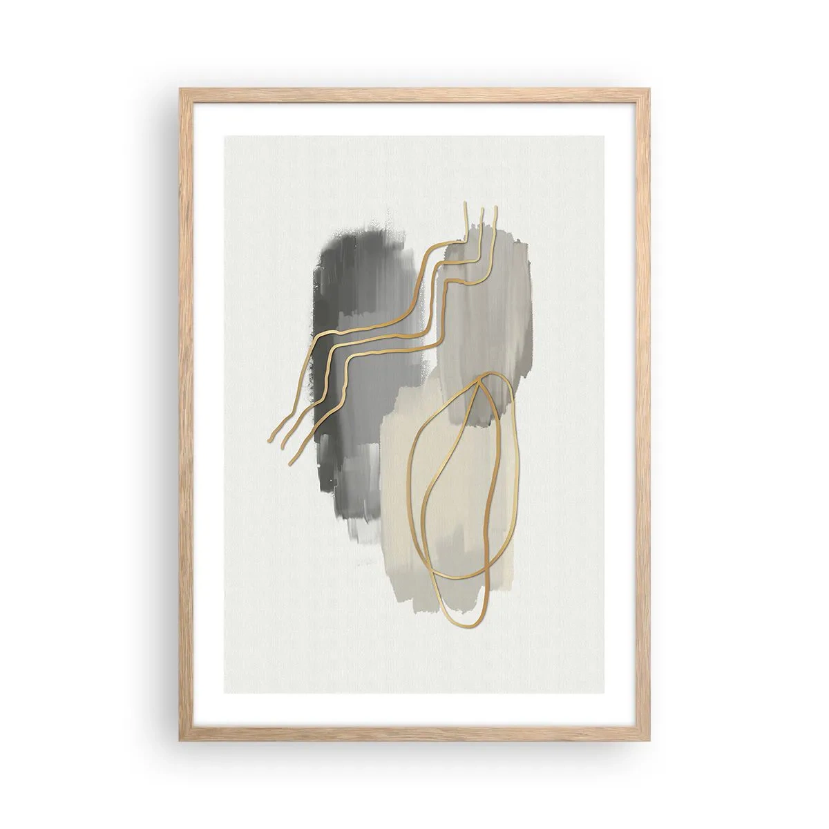 Poster in einem Rahmen aus heller Eiche - Dauer und Bewegung - 50x70 cm