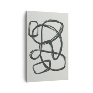 Bild auf Leinwand - Leinwandbild - Abstrakte Linien erzeugen Freiformformen auf hellem Hintergrund - 80x120cm - Schleifenabstraktion - Moderne Wanddekoration für Wohnzimmer und Schlafzimmer ARTTOR