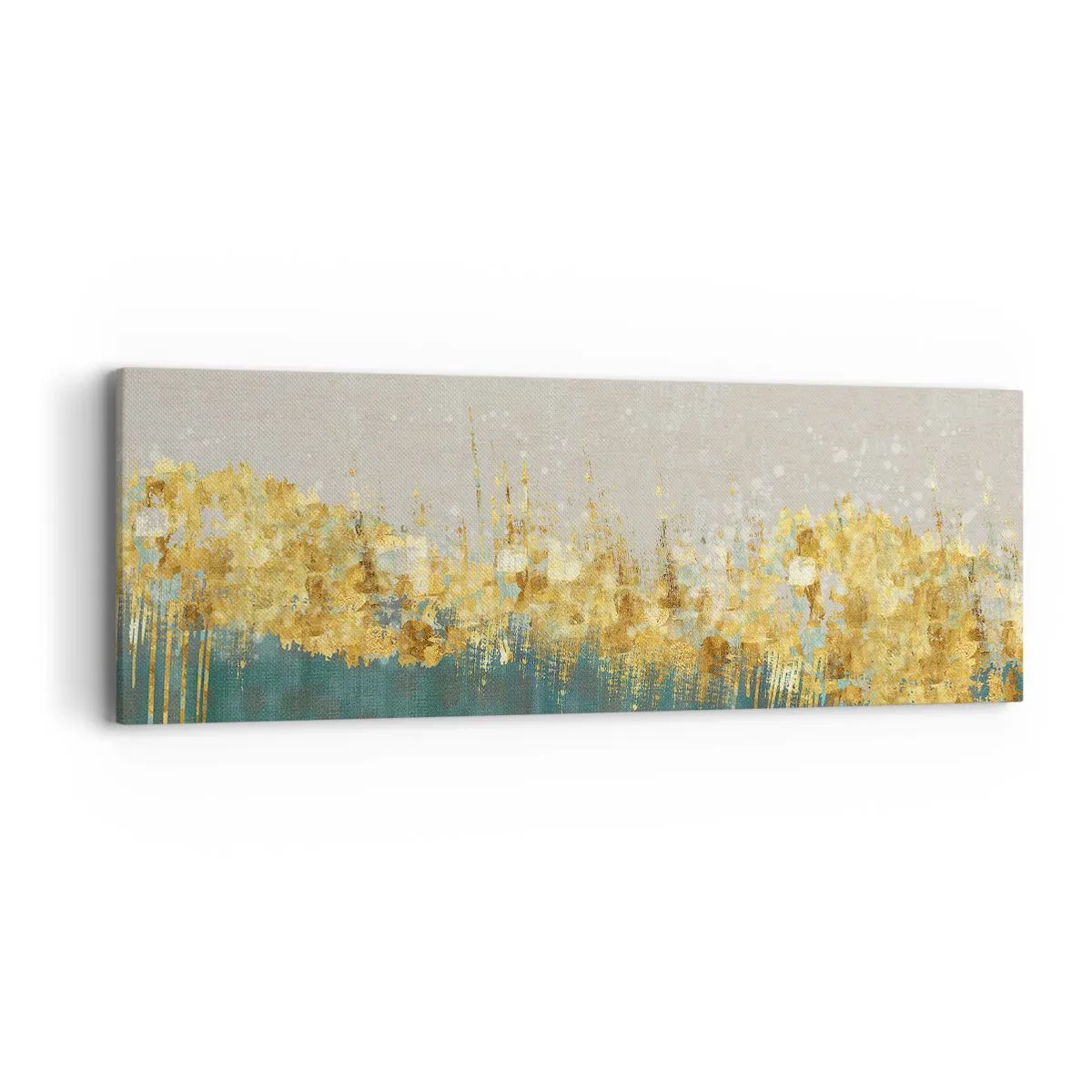 Bild auf Leinwand - Leinwandbild - Goldener Rand - 90x30 cm