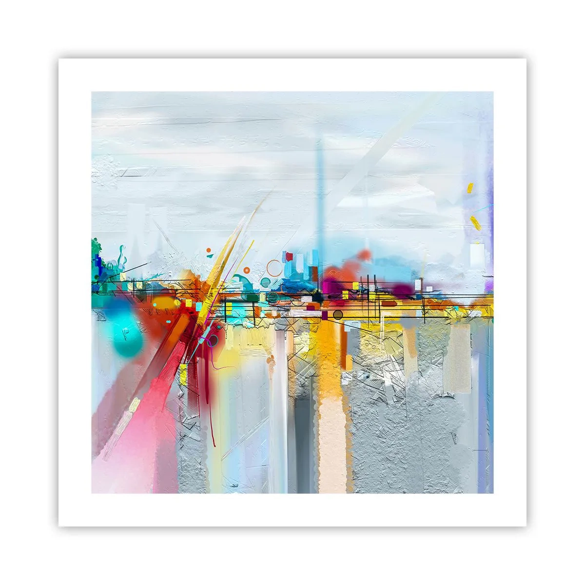 Poster - Freudenbrücke über den Fluss des Lebens - 50x50 cm