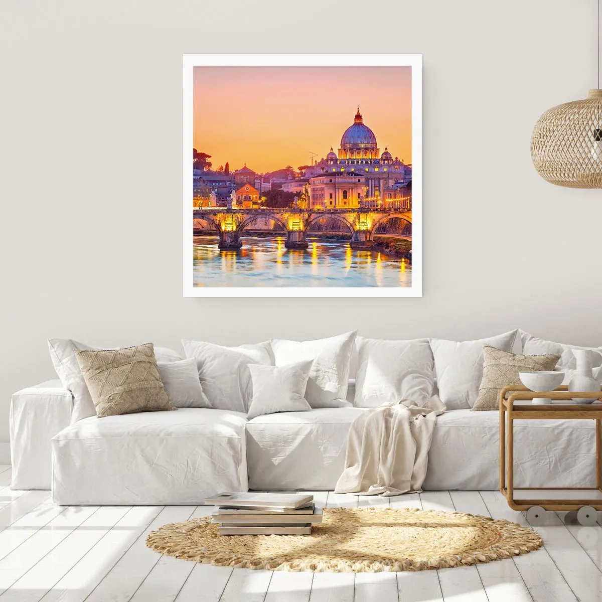 Poster - Sonnenuntergang über der ewigen Stadt - 60x60 cm