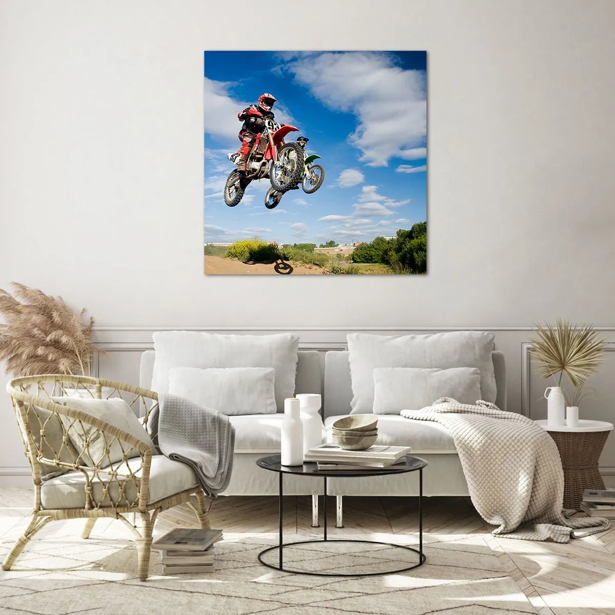 Glasbild - Bild auf glas - Himmelssprung - 70x70 cm