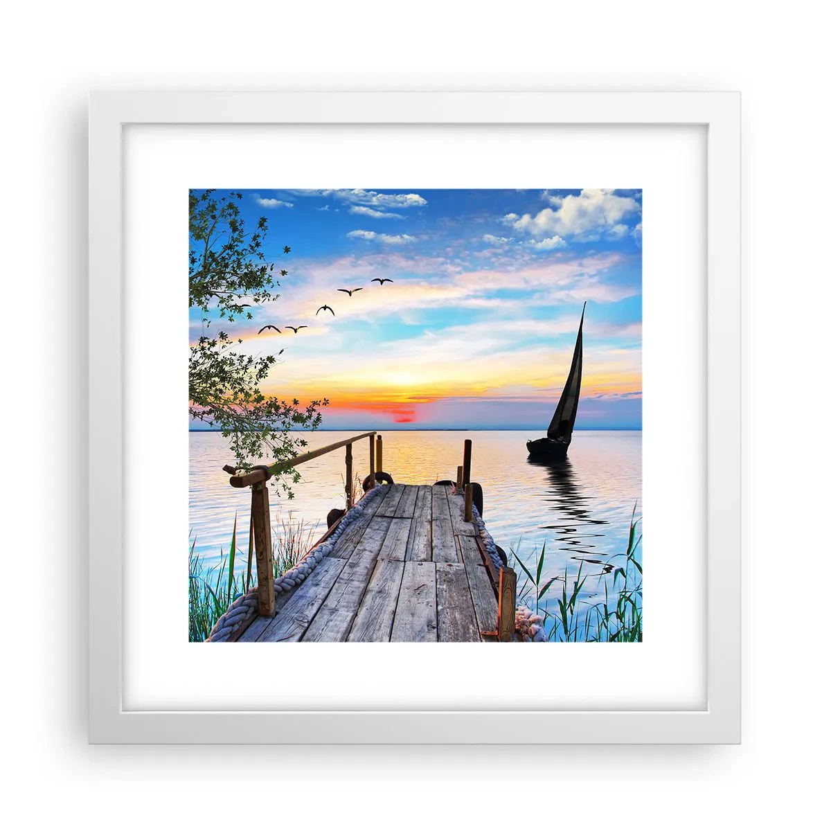 Poster in einem weißen Rahmen - Guten Abend - 30x30 cm