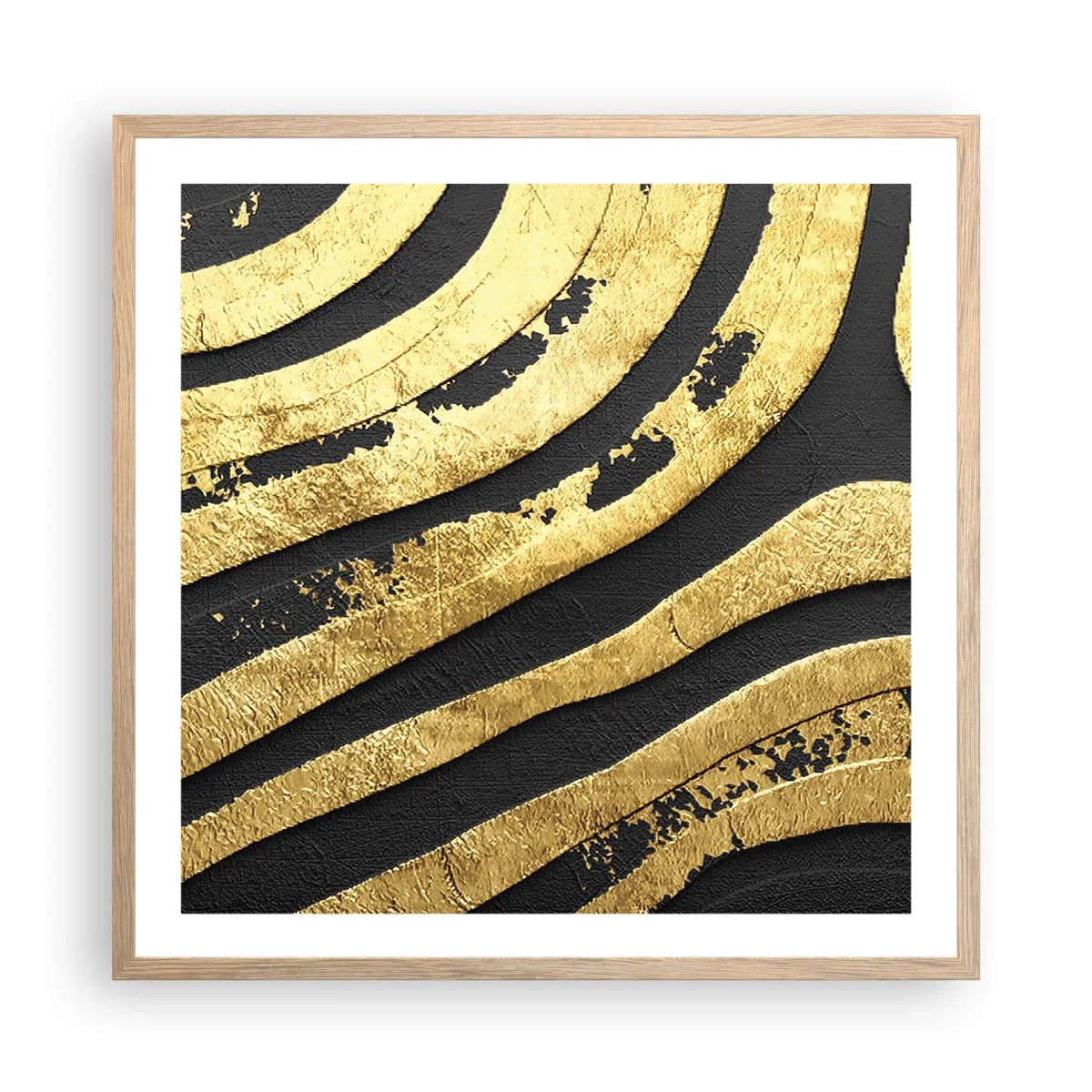 Poster in einem Rahmen aus heller Eiche - Alles fließt - 60x60 cm