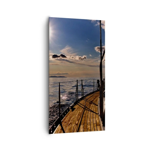 Bild auf Leinwand - Leinwandbild - Der Sonne entgegen segeln - 65x120 cm