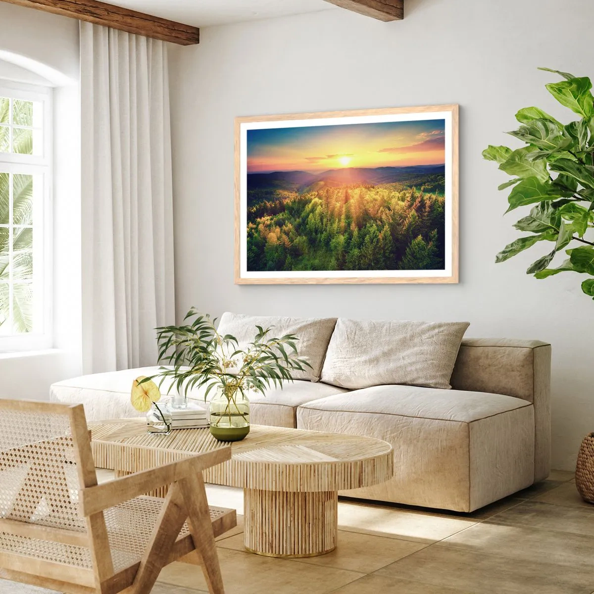 Poster in einem Rahmen aus heller Eiche - Scheitelpunkte und Spitzen - 100x70 cm