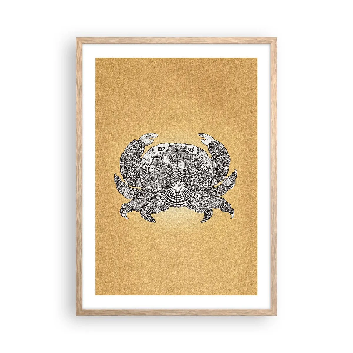 Poster in einem Rahmen aus heller Eiche - Geschichten von Mr. Krabs - 50x70 cm