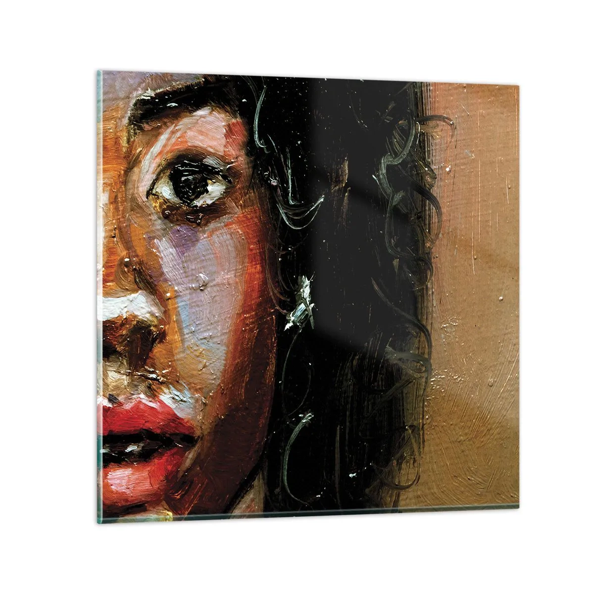 Glasbild - Bild auf glas - Schwarz und Glanz - 30x30 cm