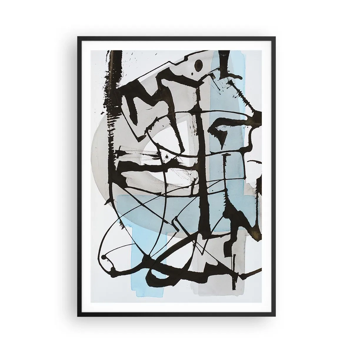 Poster in einem schwarzem Rahmen - Trotzdem blau - 70x100 cm