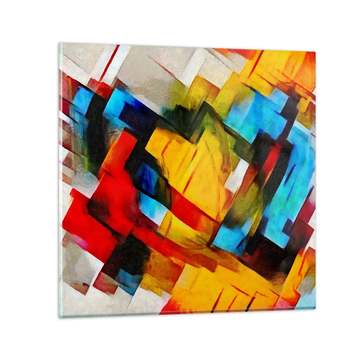 Glasbild - Bild auf glas - Ein bunter Interleaver - 50x50 cm
