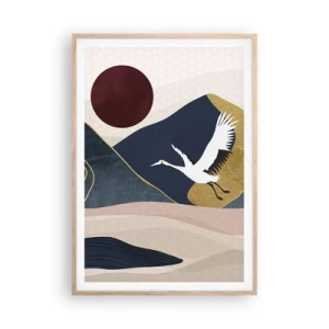 Poster in einem Rahmen aus heller Eiche - Es ist wieder ein Tag VERFLOGEN - 70x100 cm