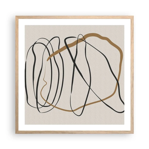 Poster in einem Rahmen aus heller Eiche - Komposition – Looptanz - 60x60 cm