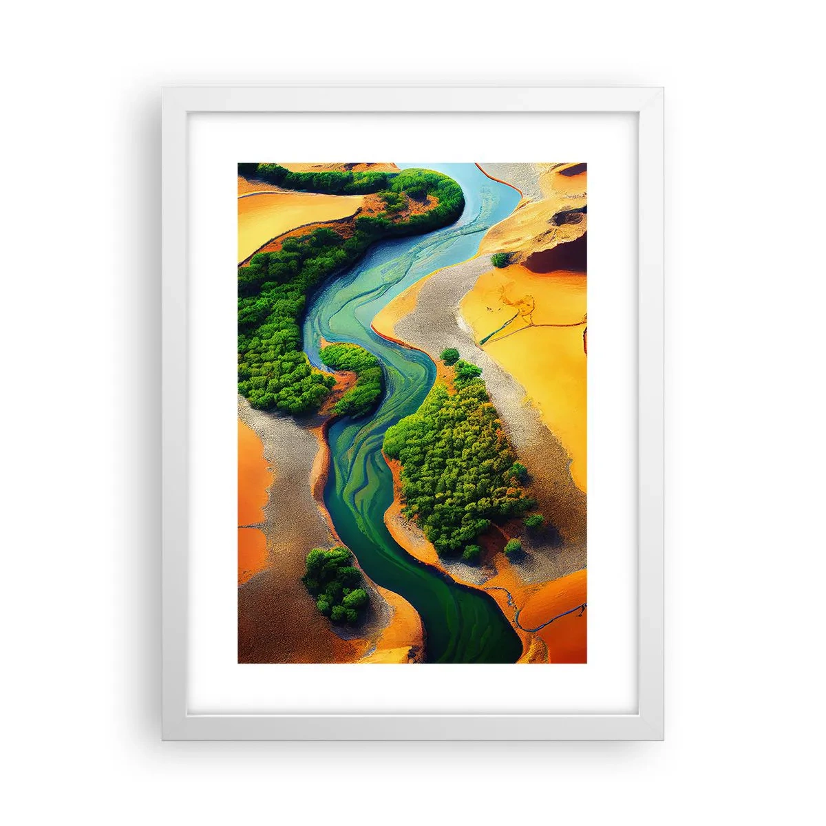 Poster in einem weißen Rahmen - Lebensspendender Fluss - 30x40 cm
