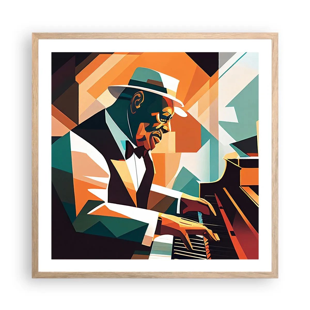 Poster in einem Rahmen aus heller Eiche - Alles vom Jazz - 60x60 cm