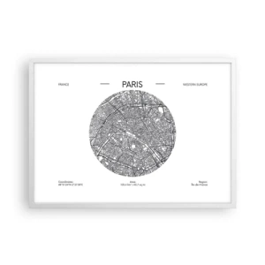 Poster in einem weißen Rahmen - Anatomie von Paris - 70x50 cm