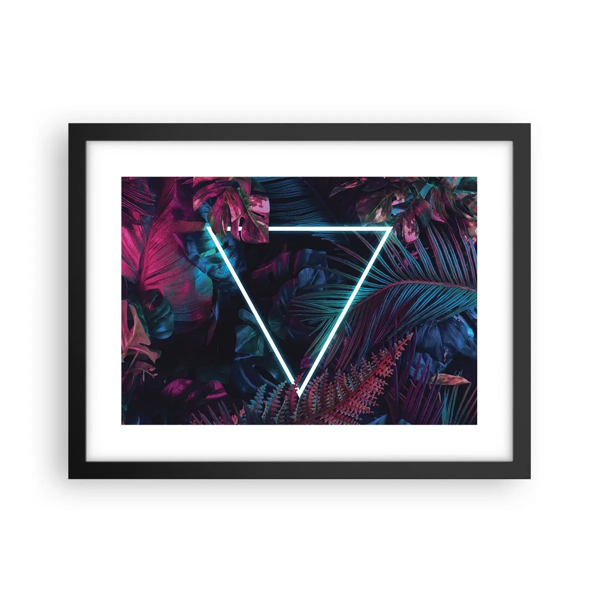 Poster in einem schwarzem Rahmen - Garten im Disco-Stil - 40x30 cm