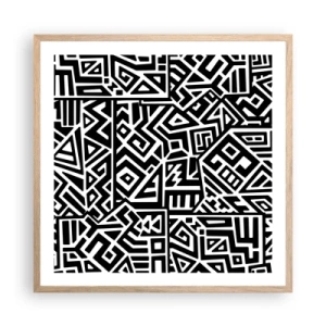 Poster in einem Rahmen aus heller Eiche - Präkolumbianische Komposition - 60x60 cm