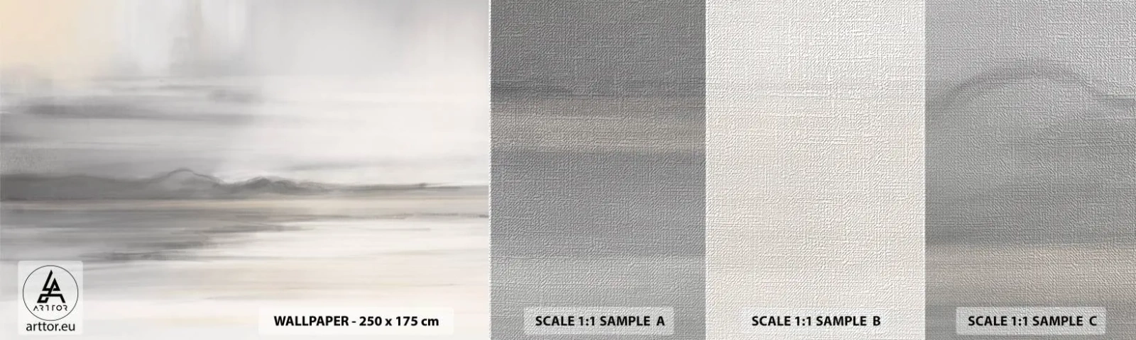 Fototapeten Muster Premium Canvas - Nachdenkliche Distanz - Hell, Stück, Abstraktion - 100x30 cm