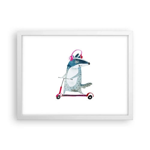 Poster in einem weißen Rahmen - Dachsfreude - 40x30 cm