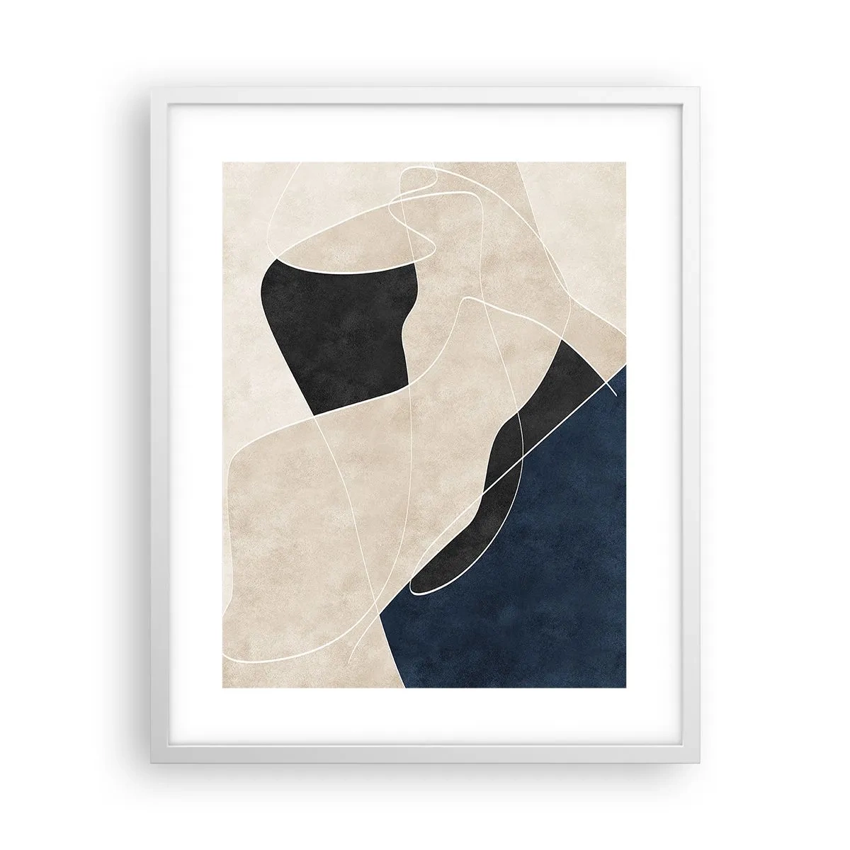 Poster in einem weißen Rahmen - Abstrakte Komposition – Farbkontrast - 40x50 cm