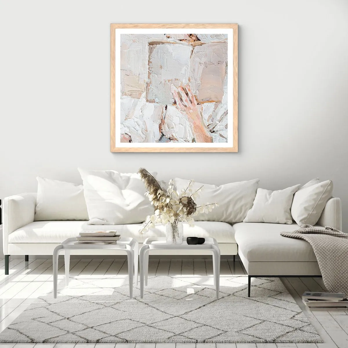 Poster in einem Rahmen aus heller Eiche - In einer anderen Welt - 50x50 cm