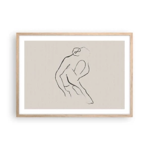 Poster in einem Rahmen aus heller Eiche - Intime Skizze - 70x50 cm