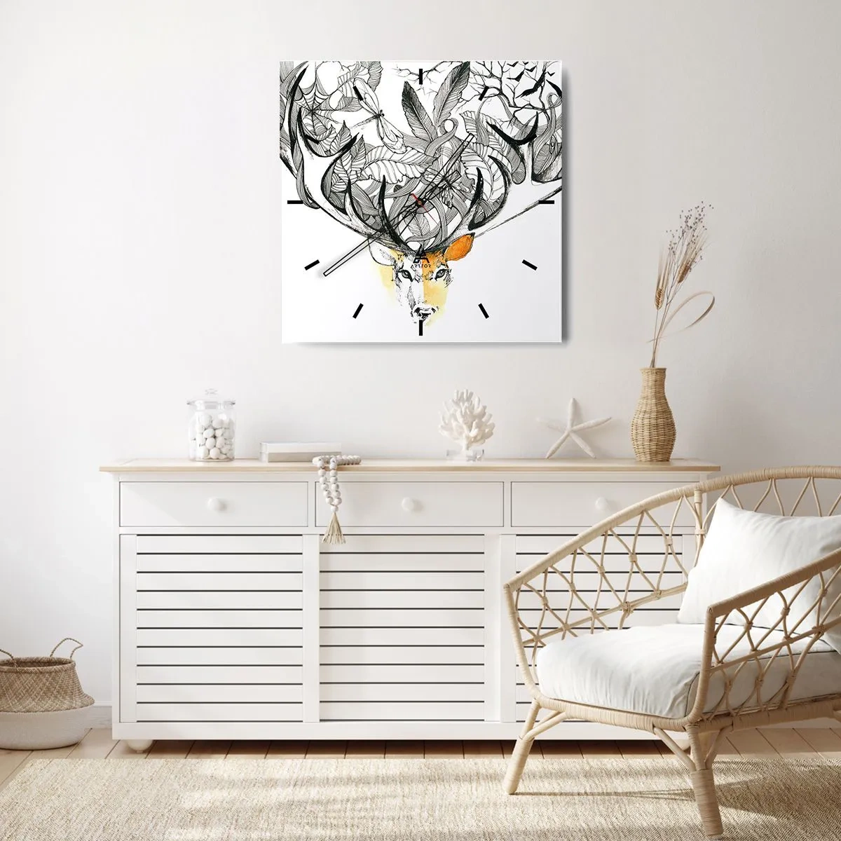 Wanduhr - Glasuhr - Ecken des Überflusses - 30x30 cm