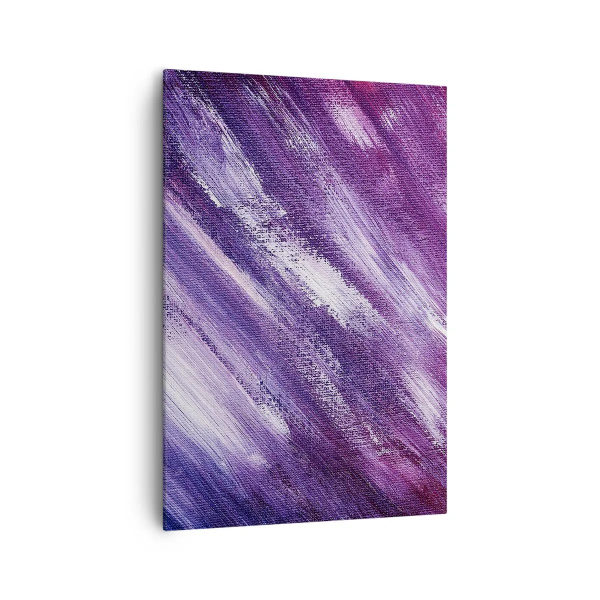 Bild auf Leinwand - Leinwandbild - Abstrakte Pinselstriche in Lila- und Rosatönen - 70x100cm - Wenn der sonnige Wind weht - Moderne Wanddekoration für Wohnzimmer und Schlafzimmer ARTTOR
