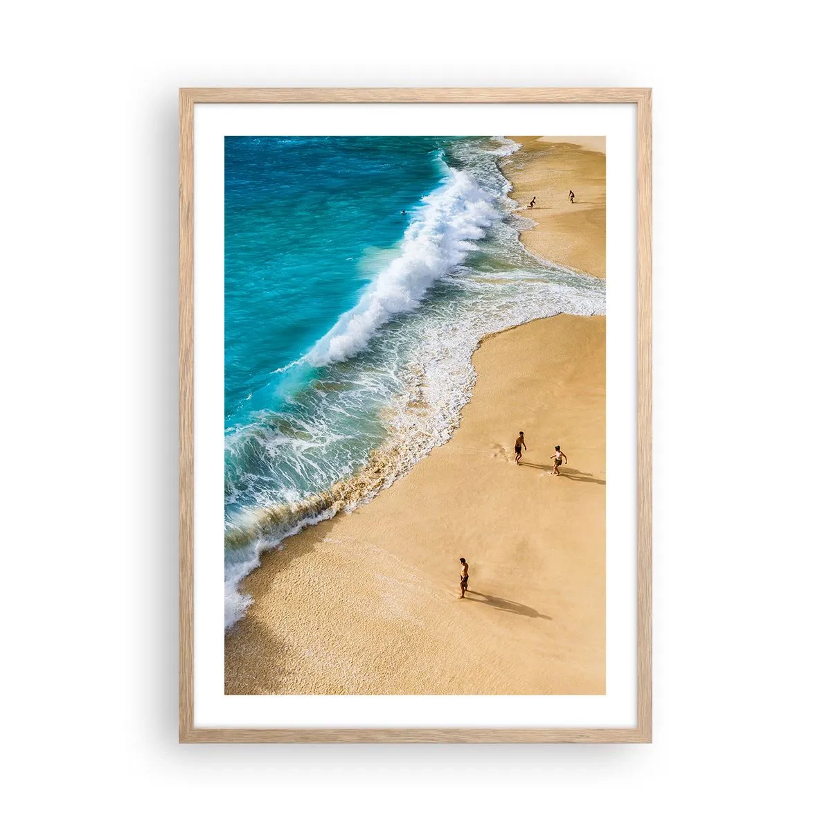 Poster in einem Rahmen aus heller Eiche - Und dann die Sonne, der Strand… - 50x70 cm