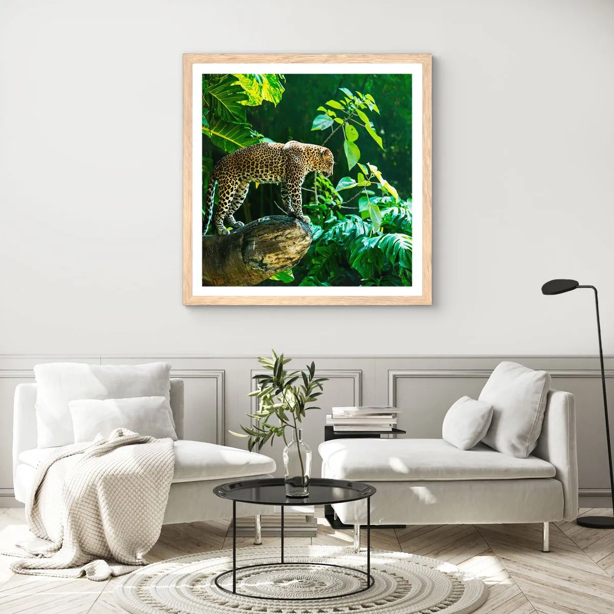 Poster in einem Rahmen aus heller Eiche - Auf die Jagd? - 60x60 cm