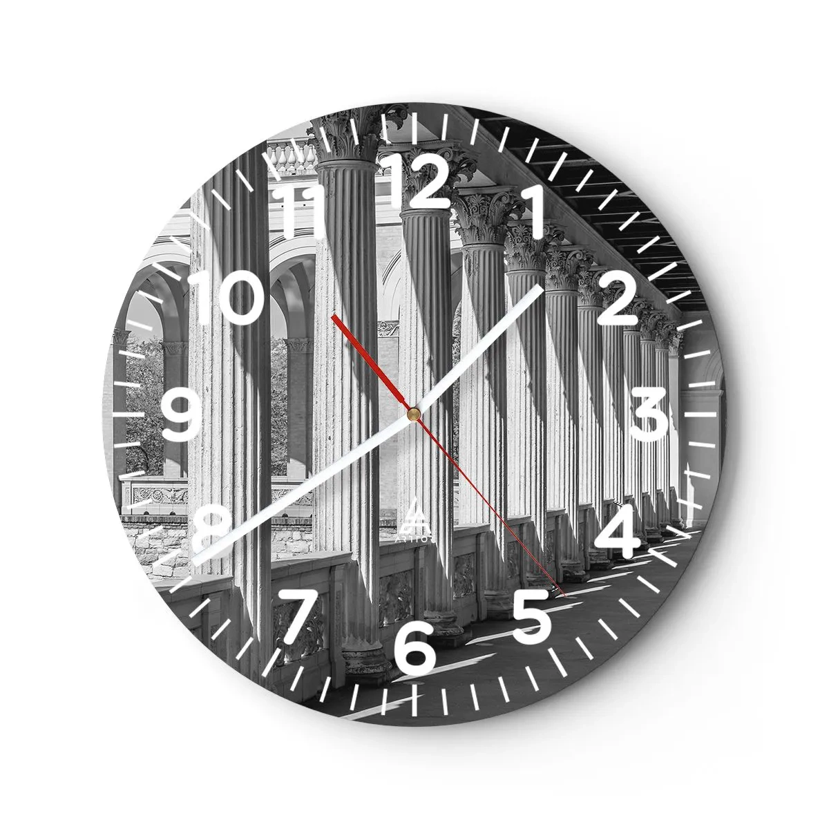 Wanduhr - Glasuhr - Sonnige Arkade - 40x40 cm
